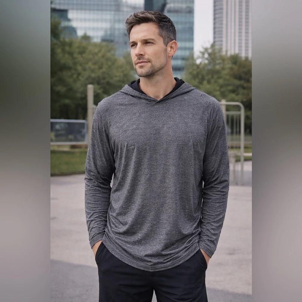Lululemon Gray Lightweight Hooded Long Sleeve Top Size XL